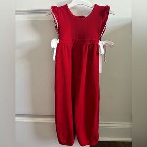 Bella Bliss Red pique jersey berkley overall